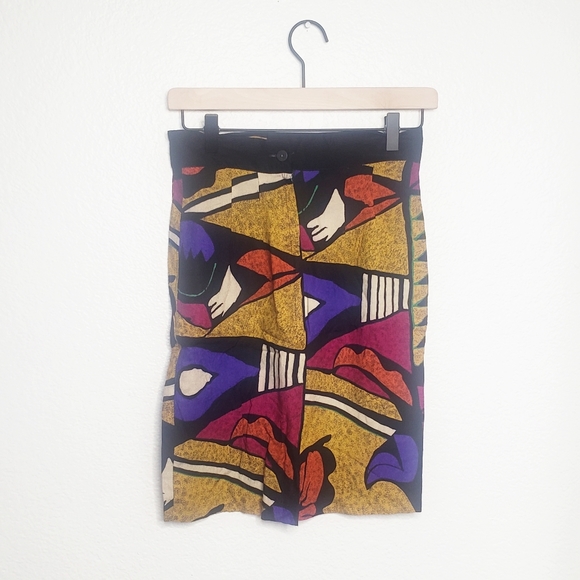 Colorful Abstract Mini Skirt - Picture 3 of 3